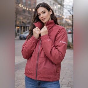 Vintage Style Columbia Women's Deep Salmon Mid-weather Jacket